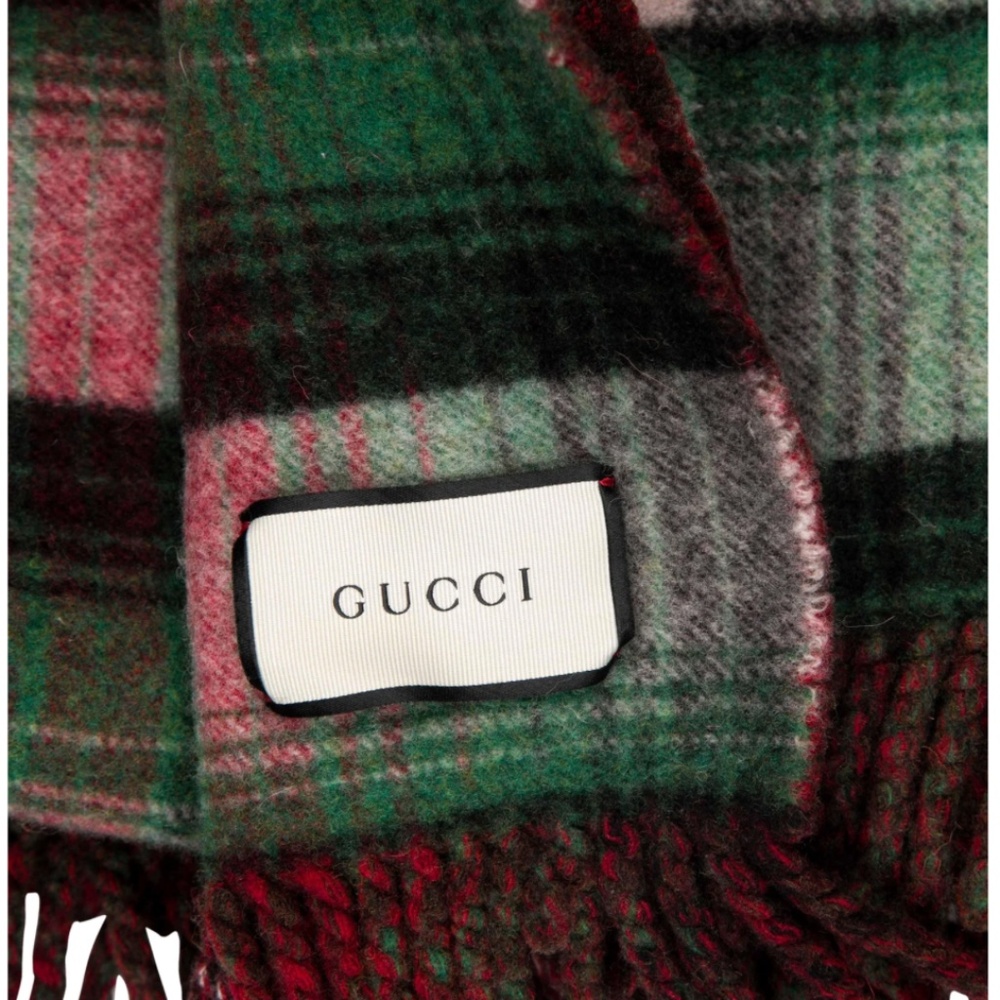 Gucci Butterfly and Check Throw Blanket